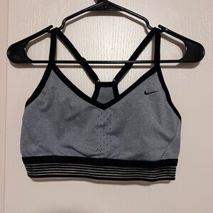 Nike Women's Black and Gray Sports Bra